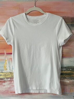 J. Crew Short-Sleeve Crewneck Essential Tee in White